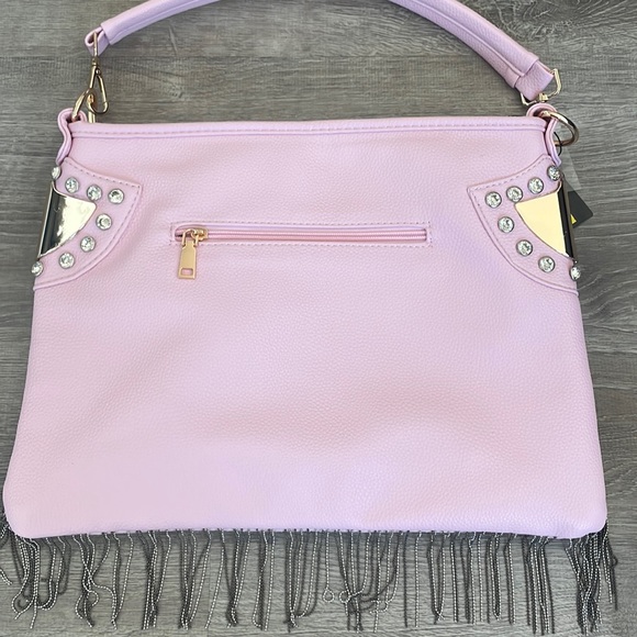 Handbag Express | Pink Suede Bling Bag - Picture 10 of 13
